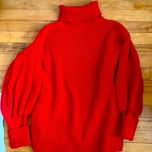 Top shop puff sleeve turtleneck sweater